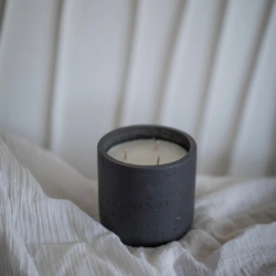 Dark gray concrete candle 12 cm - Tullum 